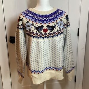 Kiel James Patrick Cream and Blue Nordic Sweater